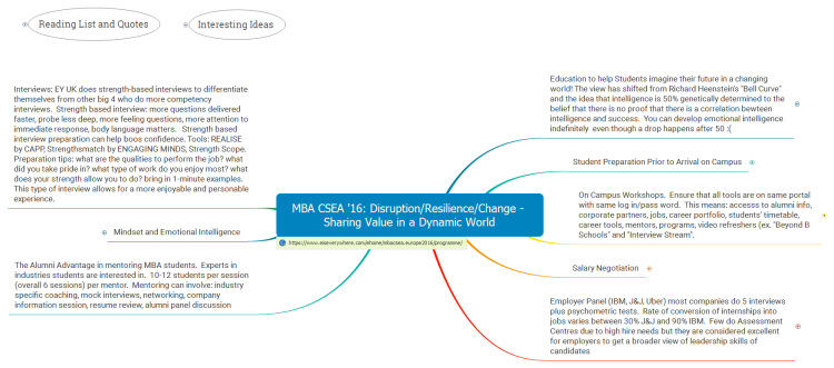 MBA CSEA '16: Disruption/Resilience/Change - Sharing Value in a Dynamic World