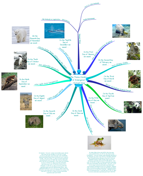 The Twelve Months of Endangered Animals Song: iMindMap mind map tem... |  Biggerplate