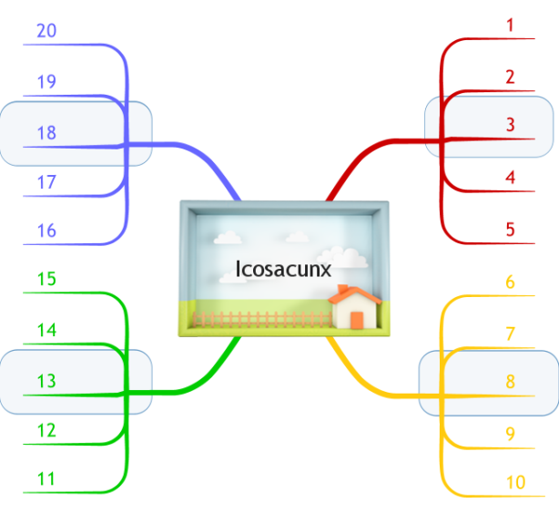 Icosacunx : Template with numbers