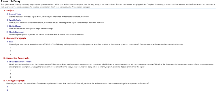 Research Essay Template